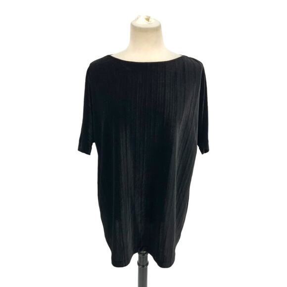 St John Crushed Velvet Top Black Size Medium NWOT $695 MSRP - Picture 2 of 9